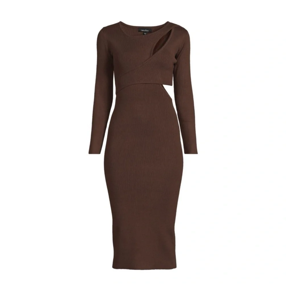 NWT LEA & VIOLA CUTOUT MIDI SWEATER DRESS SIZE L